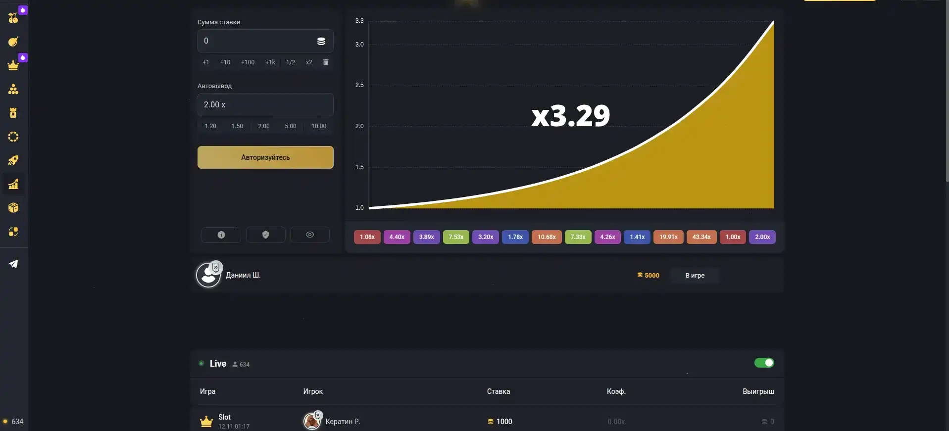 Мобильная версия казино Ауф на телефоне